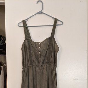 ✨3/$15✨Aerie Green Tiered Sleeveless Maxi Dress L
